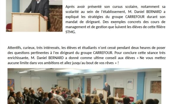 Conférence Daniel Bernard - Carrefour 2023